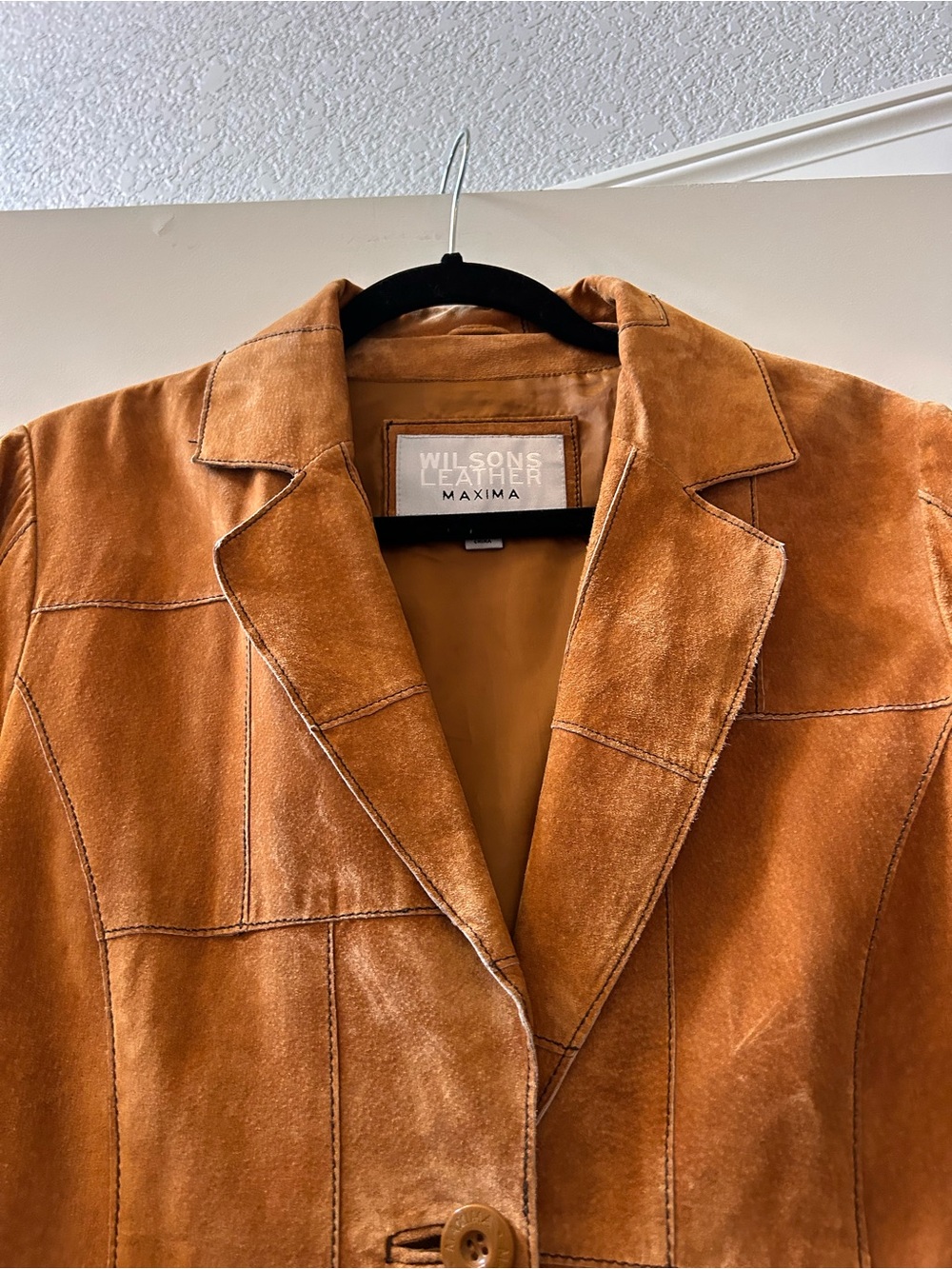 Wilson’s Leather Maxima Suede Patchwork long length jacket. Penny Lane. 70’s. M - Picture 3 of 11